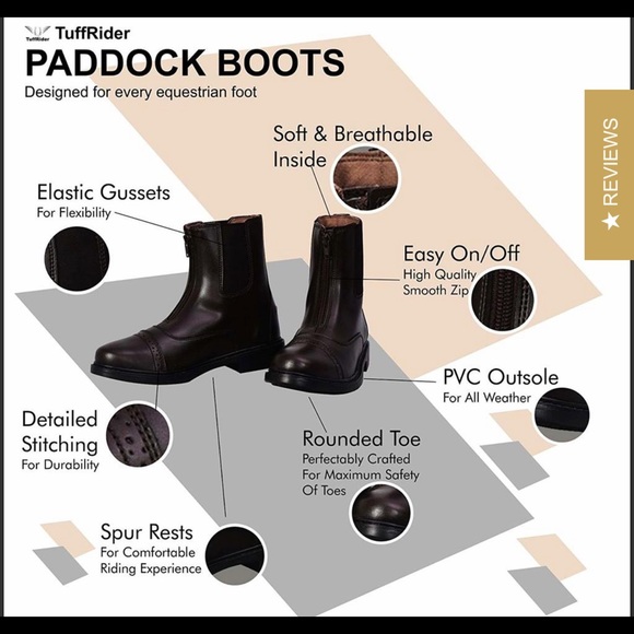 EUC Tuffrider Girls Paddock Boots Size 11 - Picture 5 of 9